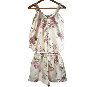 Emotions Floral Print Pajama Set Shorts Tank Coquette Whimsical Cottage Small